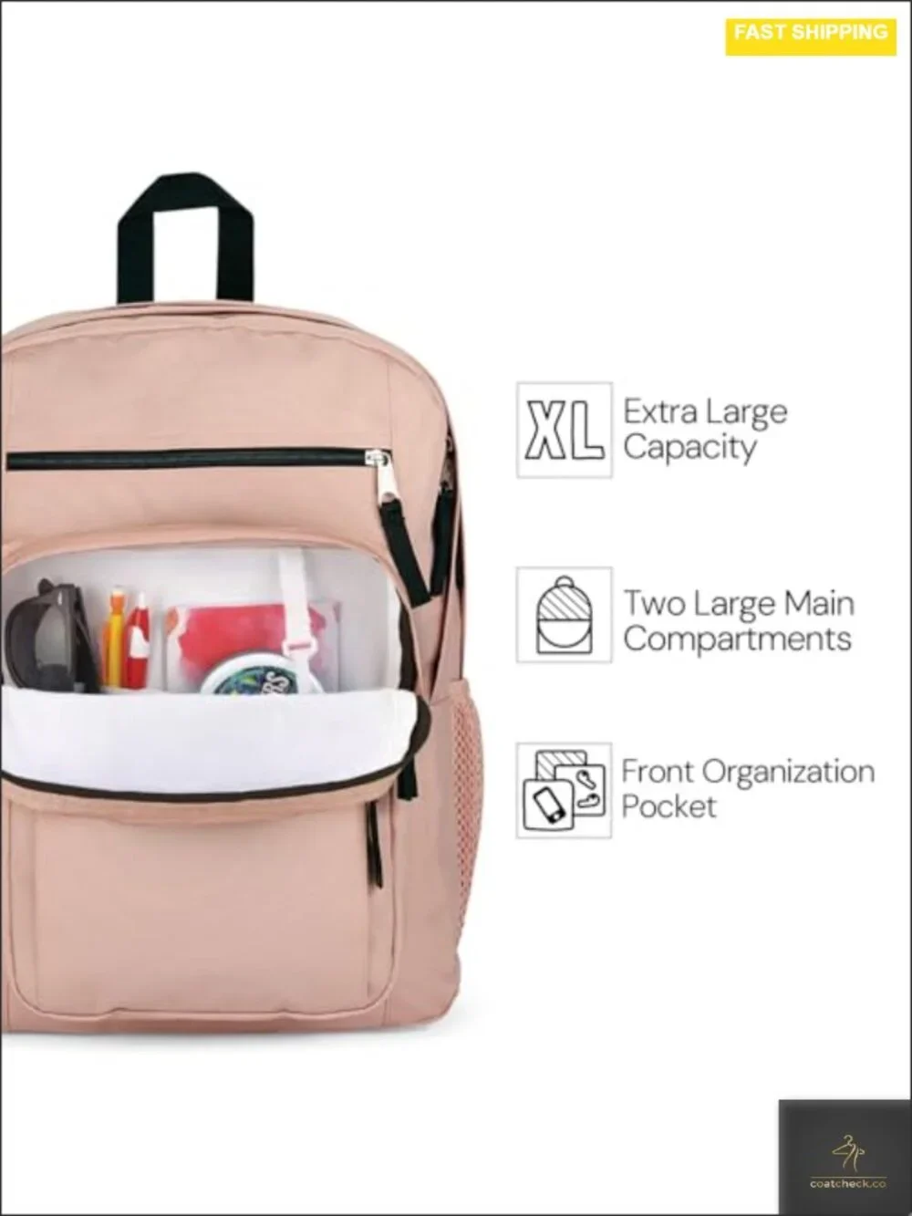 Laptop Backpack with 2 Compartments, Ergonomic Straps, 15